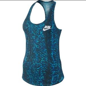 Nike Women's Vibrant Blue Patterned Tank Top